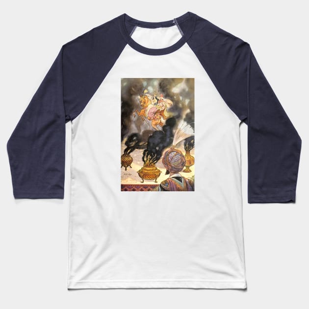 The Talking Bird speaks in Arabian Nights Baseball T-Shirt by Star Scrunch